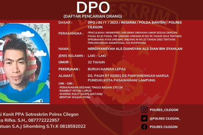 Polres Cilegon terbitkan DPO pelaku penculikan anak