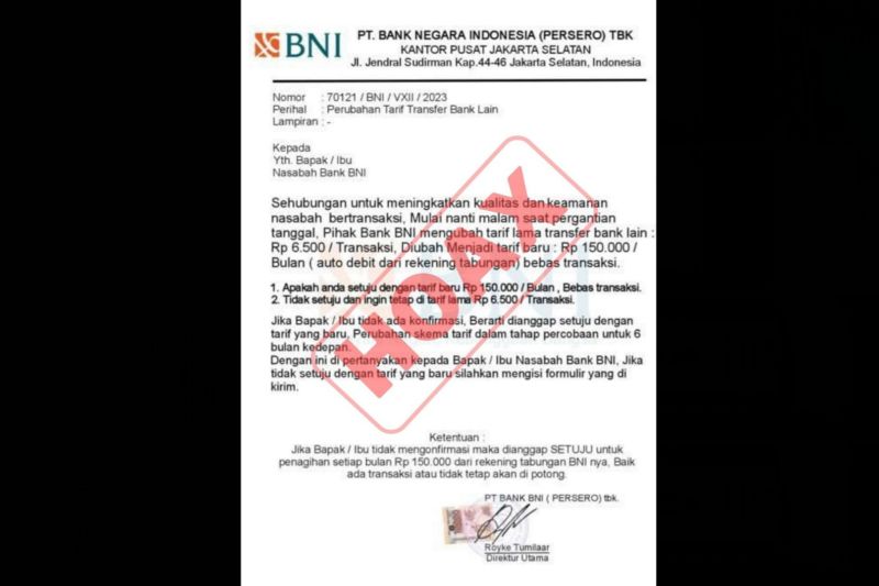 BNI berikan tips hindari modus penipuan kenaikan biaya transaksi BNI berikan tips hindari modus penipuan kenaikan biaya transaksi