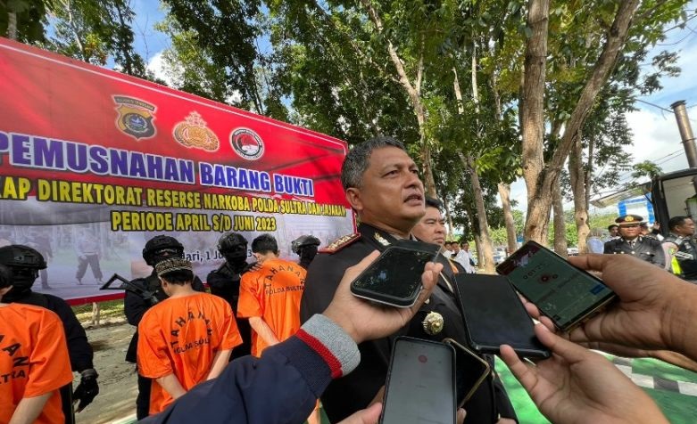 Polda Sultra musnahkan barang bukti 4,1 kilogram sabu-sabu