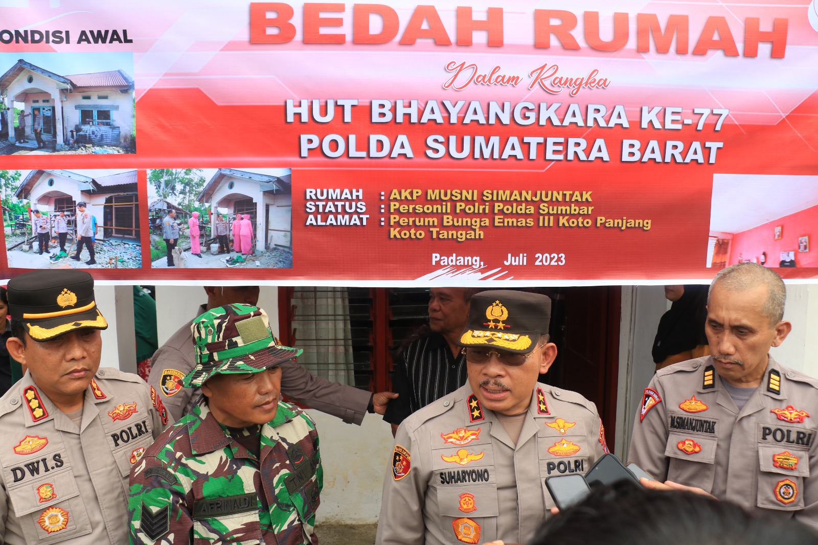 HUT Bhayangkara ke-77, Polda Sumbar bedah rumah personil