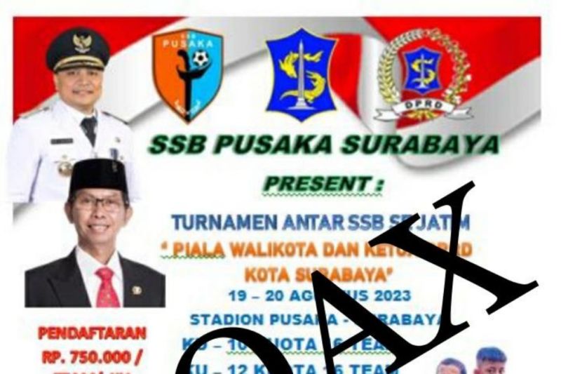 Pemkot Surabaya tegaskan poster turnamen SSB se-Jatim adalah hoaks Pemkot Surabaya tegaskan poster turnamen SSB se-Jatim adalah hoaks