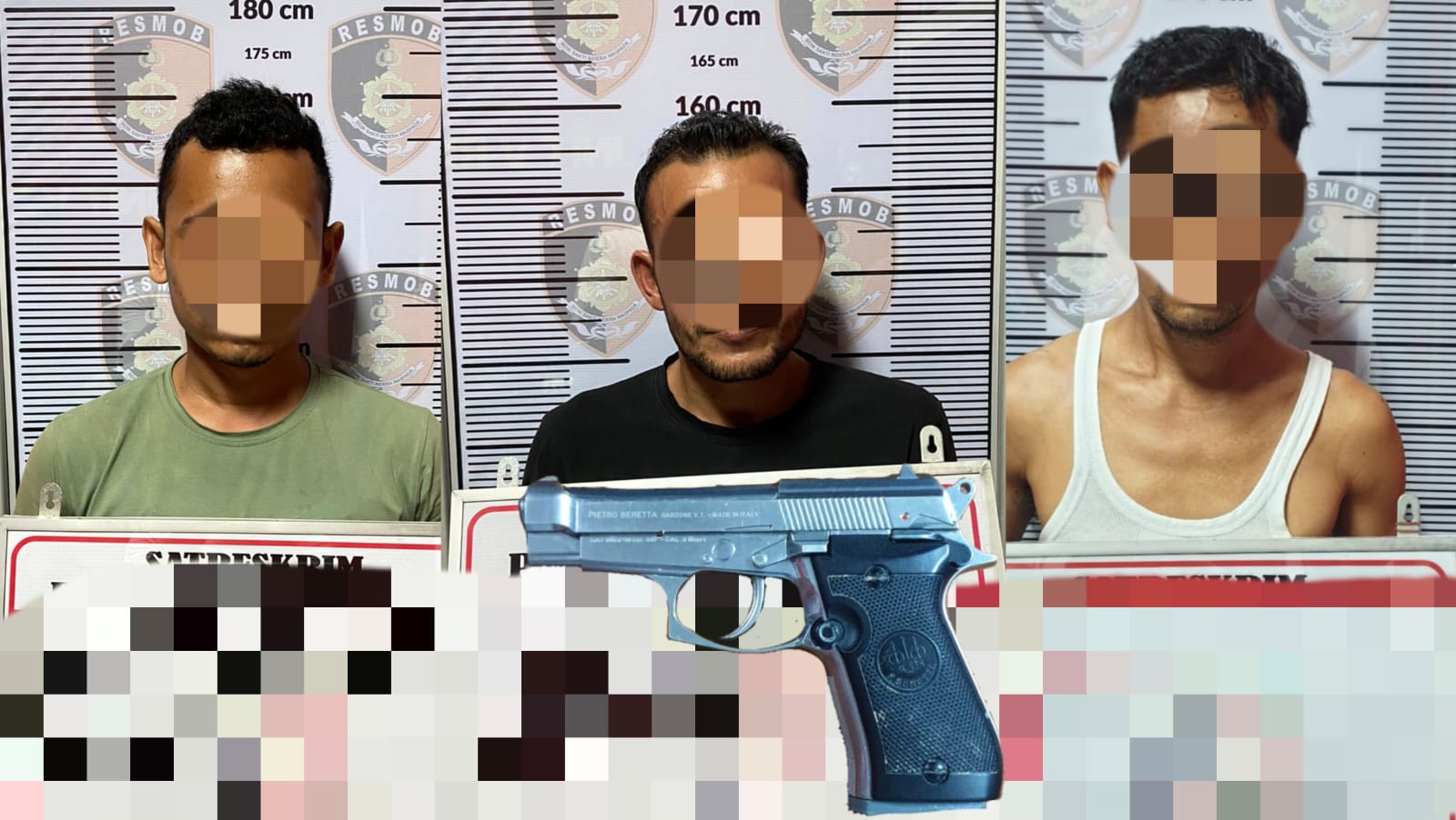 Polisi bekuk tiga tersangka penculikan gunakan senjata laras pendek di Aceh Timur Polisi bekuk tiga tersangka penculikan gunakan senjata laras pendek di Aceh Timur