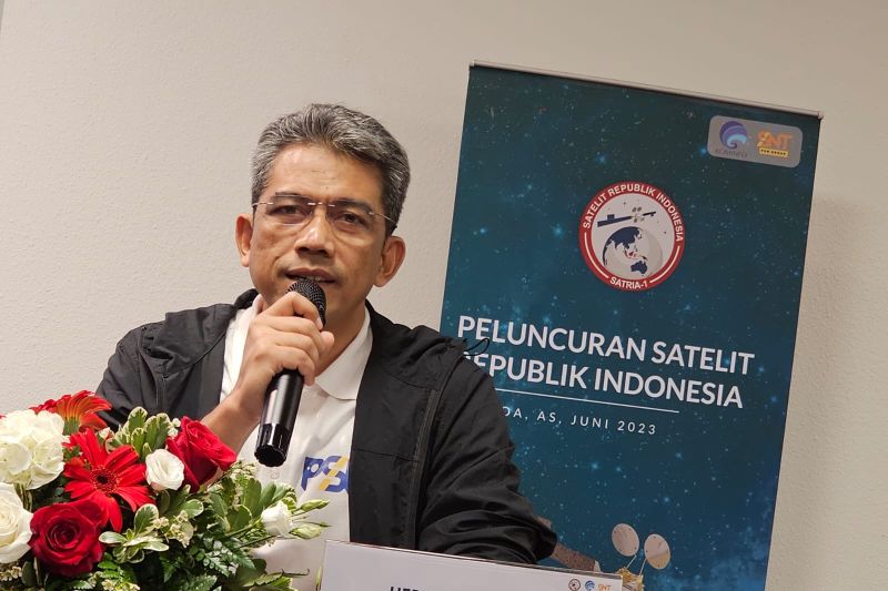 H-1 peluncuran, SATRIA-1 sudah terintegrasi dengan roket Falcon 9 H-1 peluncuran, SATRIA-1 sudah terintegrasi dengan roket Falcon 9