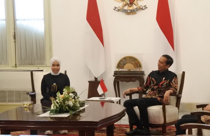 Putri Ariani temui Presiden Jokowi di Istana Merdeka