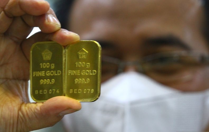 Harga emas Antam hari ini turun Rp1.000 jadi Rp1,053 juta per gram