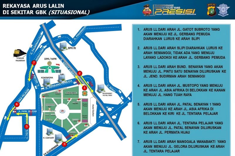 Polisi siapkan rekayasa lalin di sekitar SUGBK terkait konser Coldplay Polisi siapkan rekayasa lalin di sekitar SUGBK terkait konser Coldplay