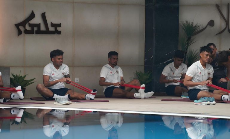 Timnas Indonesia jalani latihan fisik pada hari kedua di Irak