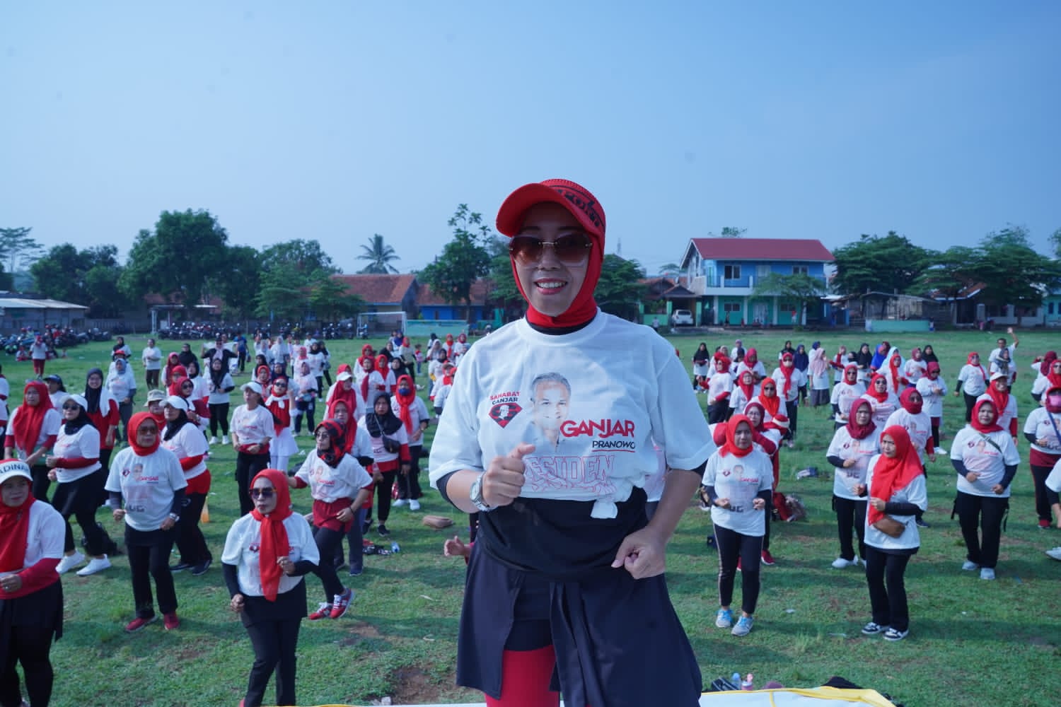 Saga gelar senam sehat Ganjar- Mahfud di Cianjur Saga gelar senam sehat Ganjar- Mahfud di Cianjur