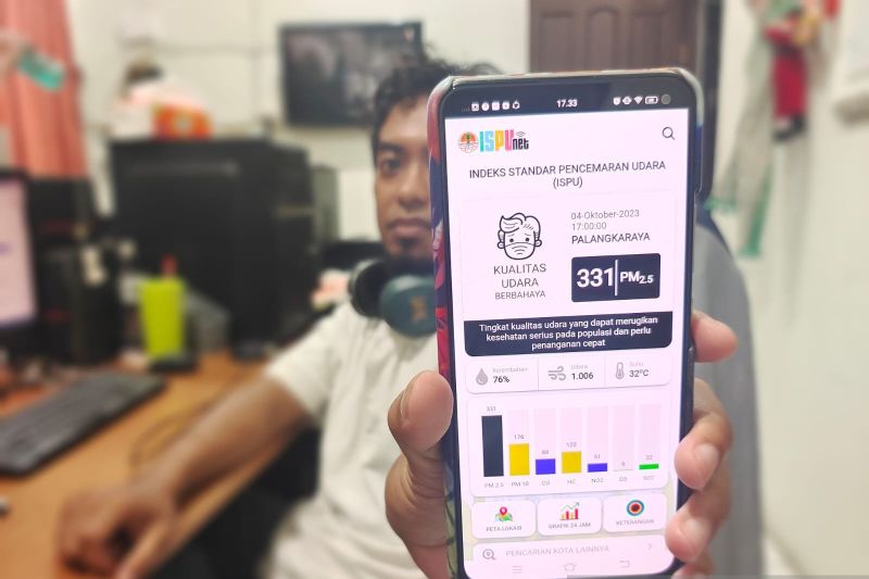 Duh! kualitas udara di Palangka Raya masuk kategori berbahaya Duh! kualitas udara di Palangka Raya masuk kategori berbahaya
