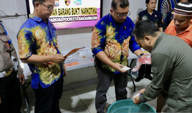 Polresta Banjarmasin musnahkan sabu dari tangkapan 18 tersangka