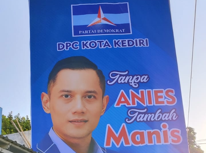 Support Ketum, DPC Demokrat Kota Kediri pasang banner Tanpa Anies Tambah Manis