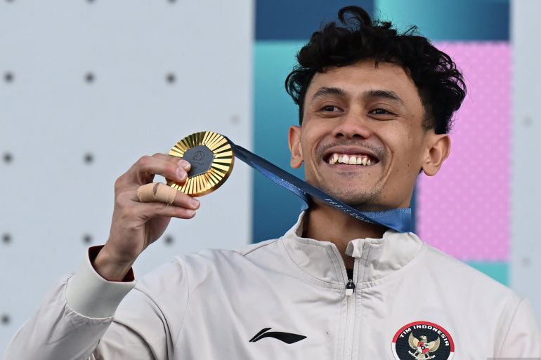 Veddriq Leonardo sabet medali emas Olimpiade Paris 2024 Veddriq Leonardo sabet medali emas Olimpiade Paris 2024