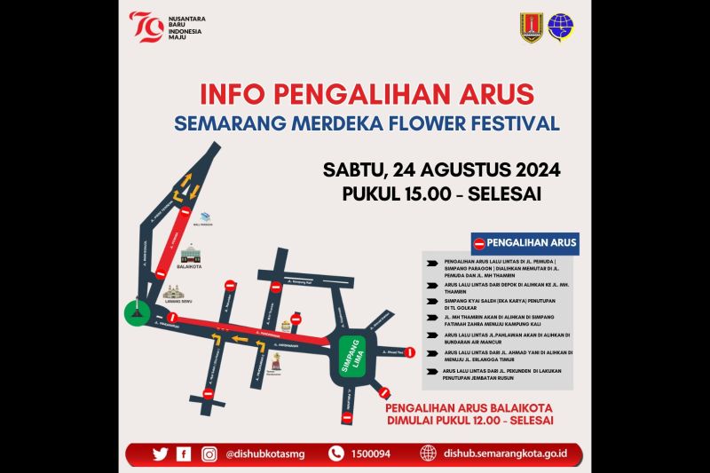 Arus lalu lintas dialihkan saat Merdeka Flower Festival 2024 Arus lalu lintas dialihkan saat Merdeka Flower Festival 2024