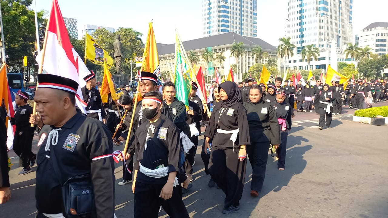 Rayakan Hari Jadi dan HUT Kemerdekaan ke-79 RI, PSHT longmarch ke Monas
