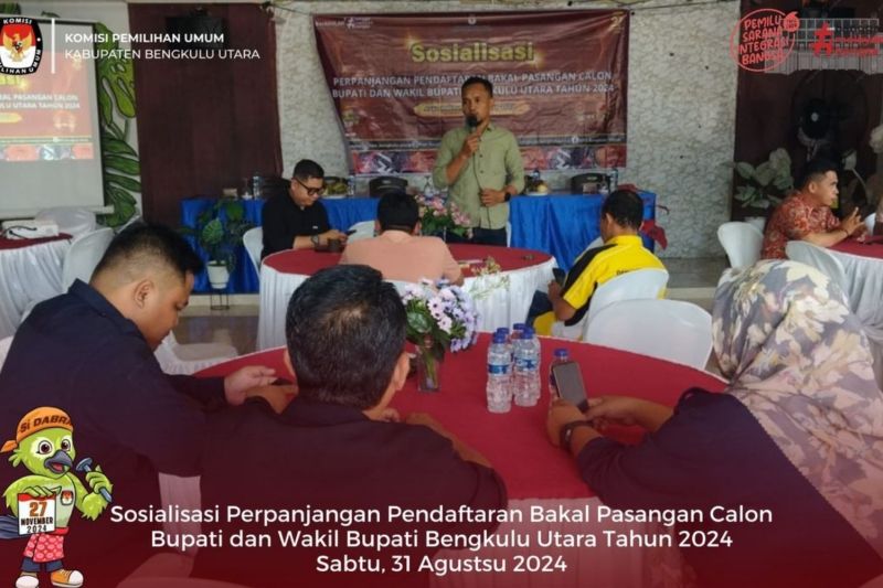 KPU Bengkulu Utara sosialisasi perpanjangan pendaftaran calon bupati KPU Bengkulu Utara sosialisasi perpanjangan pendaftaran calon bupati
