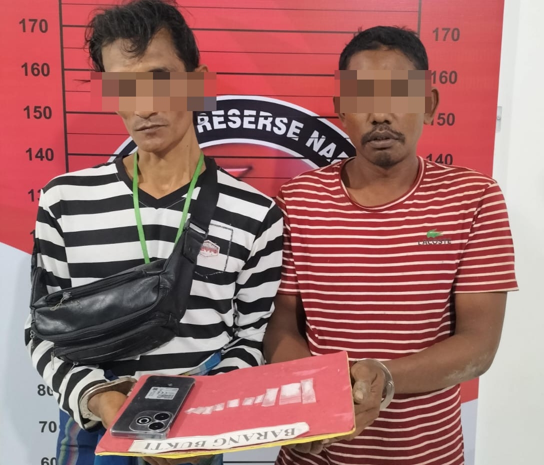 Polres Aceh Utara tangkap dua pria asal Lapang, 10 paket sabu diamankan