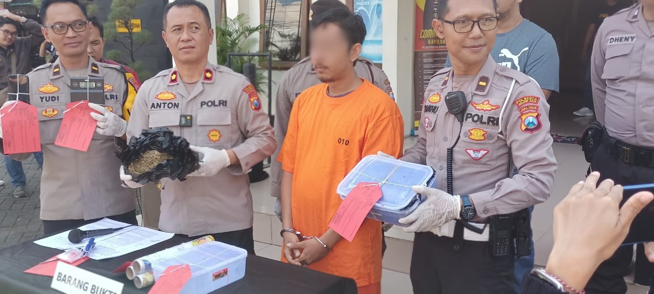Polsek Lowokwaru ungkap ganja 2 kg siap edar