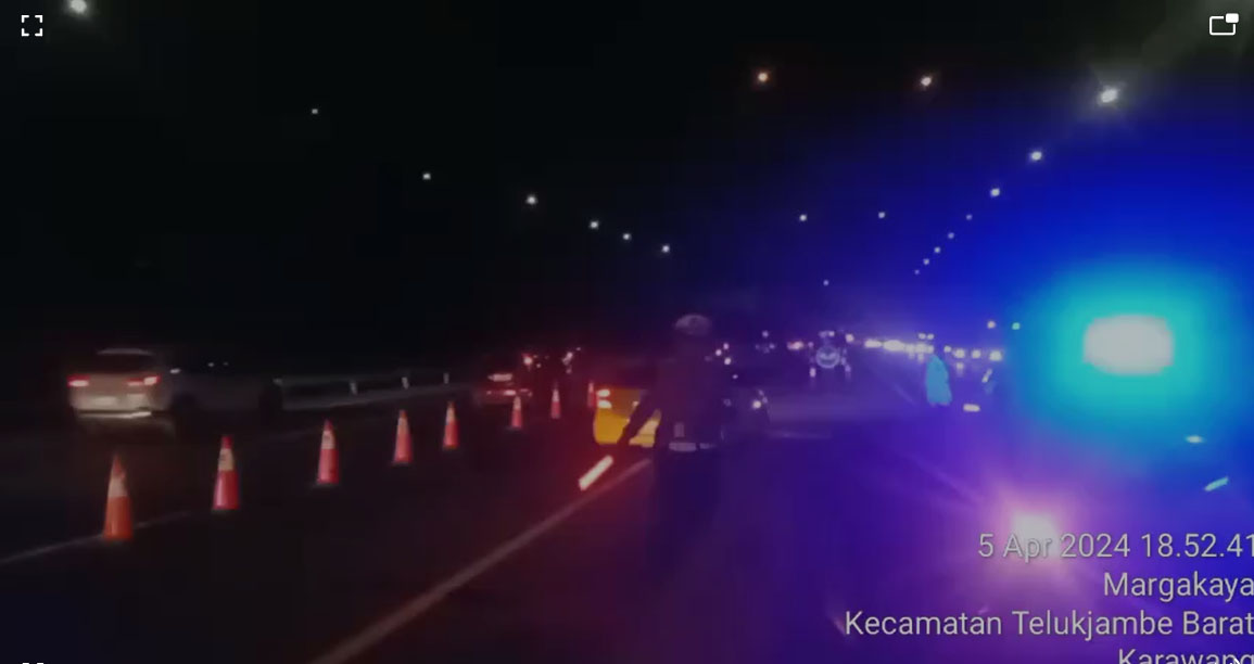 Atas diskresi Kepolisian, perpanjangan contraflow KM 47 sampai  KM 70 arah Cikampek jalan tol Jakarta - Cikampek