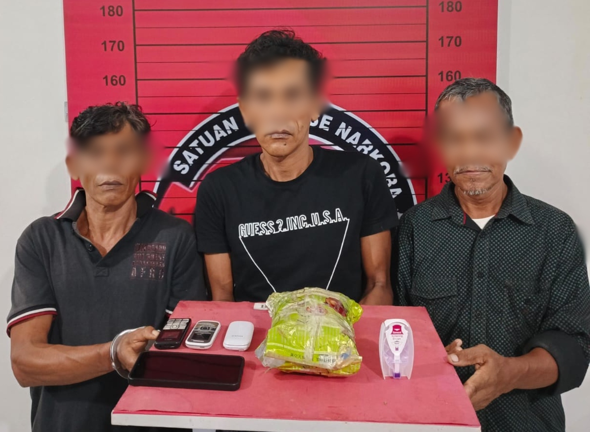 Polres Aceh Utara tangkap tiga pria, 1 kg sabu diamankan