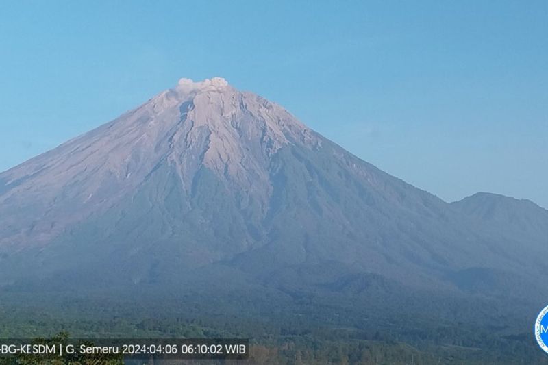 Gunung Semeru erupsi dengan kolom abu vulkanik setinggi 500 meter Gunung Semeru erupsi dengan kolom abu vulkanik setinggi 500 meter