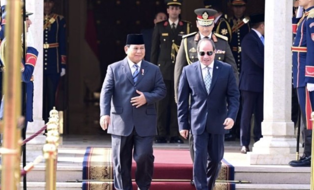 Prabowo disambut upacara kenegaraan di Istana Al Ittihadiya, Mesir Prabowo disambut upacara kenegaraan di Istana Al Ittihadiya, Mesir