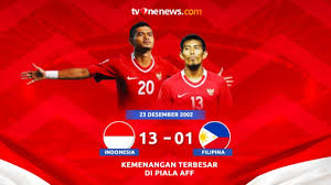 23 Desember 2002: Timnas Indonesia sikat Filipina, skor 13-1