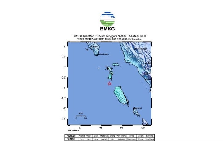 BMKG sebut subduksi Lempeng Indo Australia picu gempa M5,6 di Nias Selatan