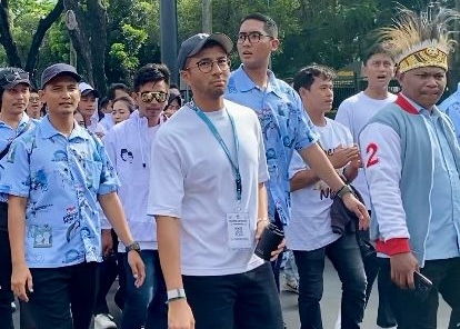 Pendukung Paslon 02 dukung Prabowo agar semangat pada debat pamungkas di JCC.