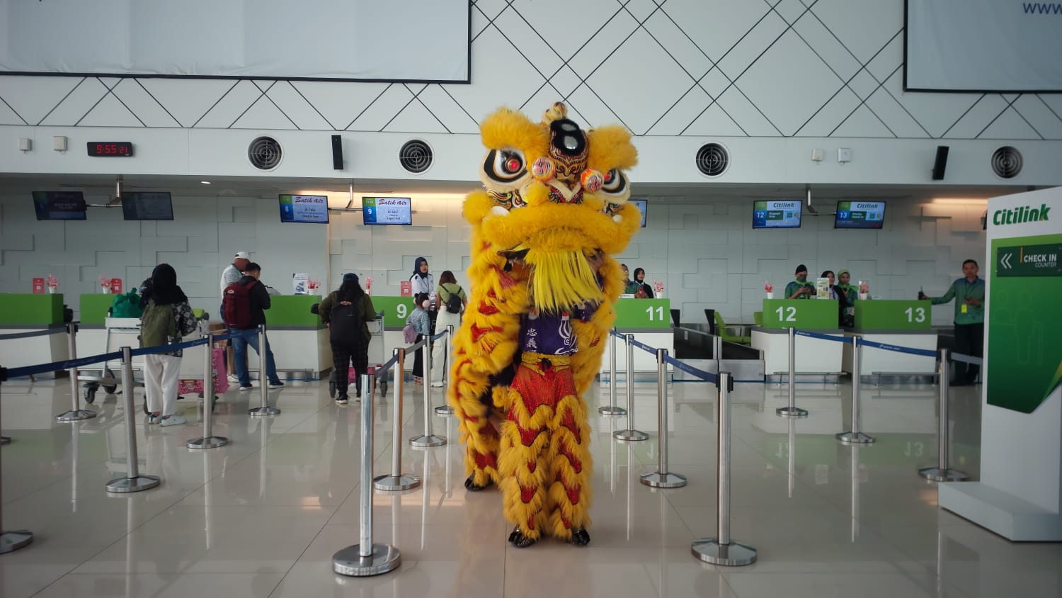 Sambut Imlek, Bandara Ahmad Yani Semarang hadirkan barongsai Sambut Imlek, Bandara Ahmad Yani Semarang hadirkan barongsai