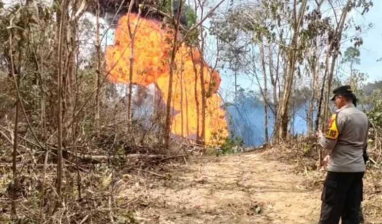 Polres Batanghari tahan tersangka kasus terbakar sumur minyak ilegal Polres Batanghari tahan tersangka kasus terbakar sumur minyak ilegal