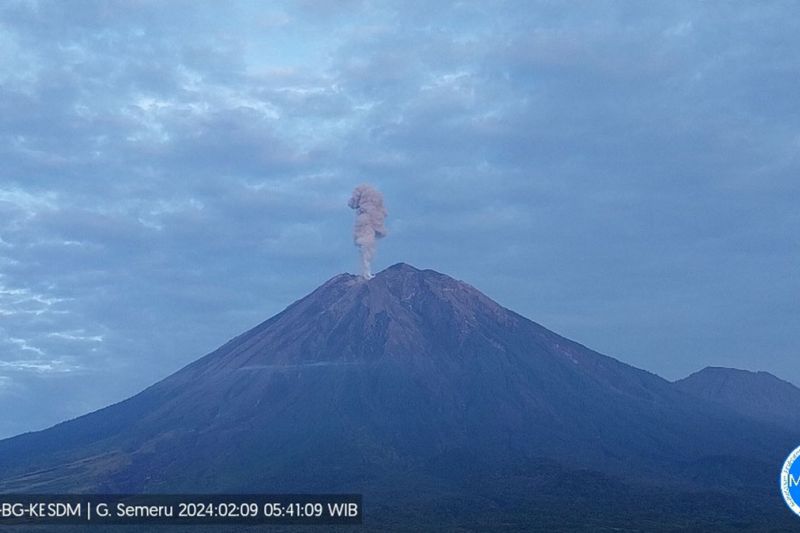 Gunung Semeru kembali erupsi dengan letusan setinggi 1 km Gunung Semeru kembali erupsi dengan letusan setinggi 1 km