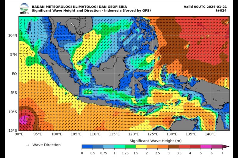 Waspada gelombang tinggi hingga 4 meter di perairan Indonesia Waspada gelombang tinggi hingga 4 meter di perairan Indonesia