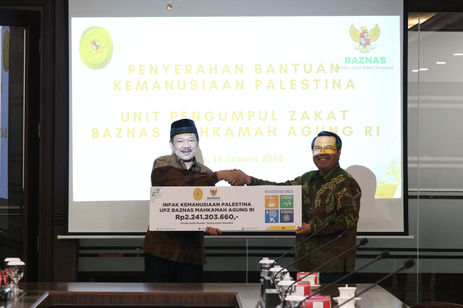 Mahkamah Agung RI salurkan infak kemanusiaan Palestina Rp2 miliar melalui BAZNAS RI Mahkamah Agung RI salurkan infak kemanusiaan Palestina Rp2 miliar melalui BAZNAS RI
