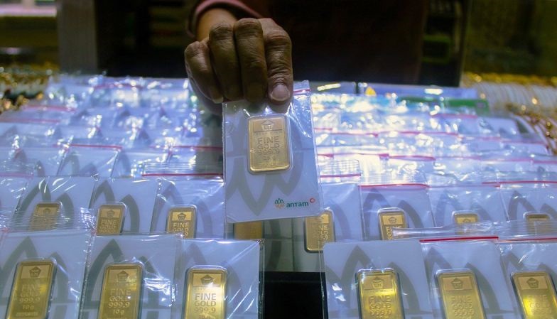 Harga emas Antam Selasa pagi turun Rp2.000 jadi Rp1,125 juta per gram