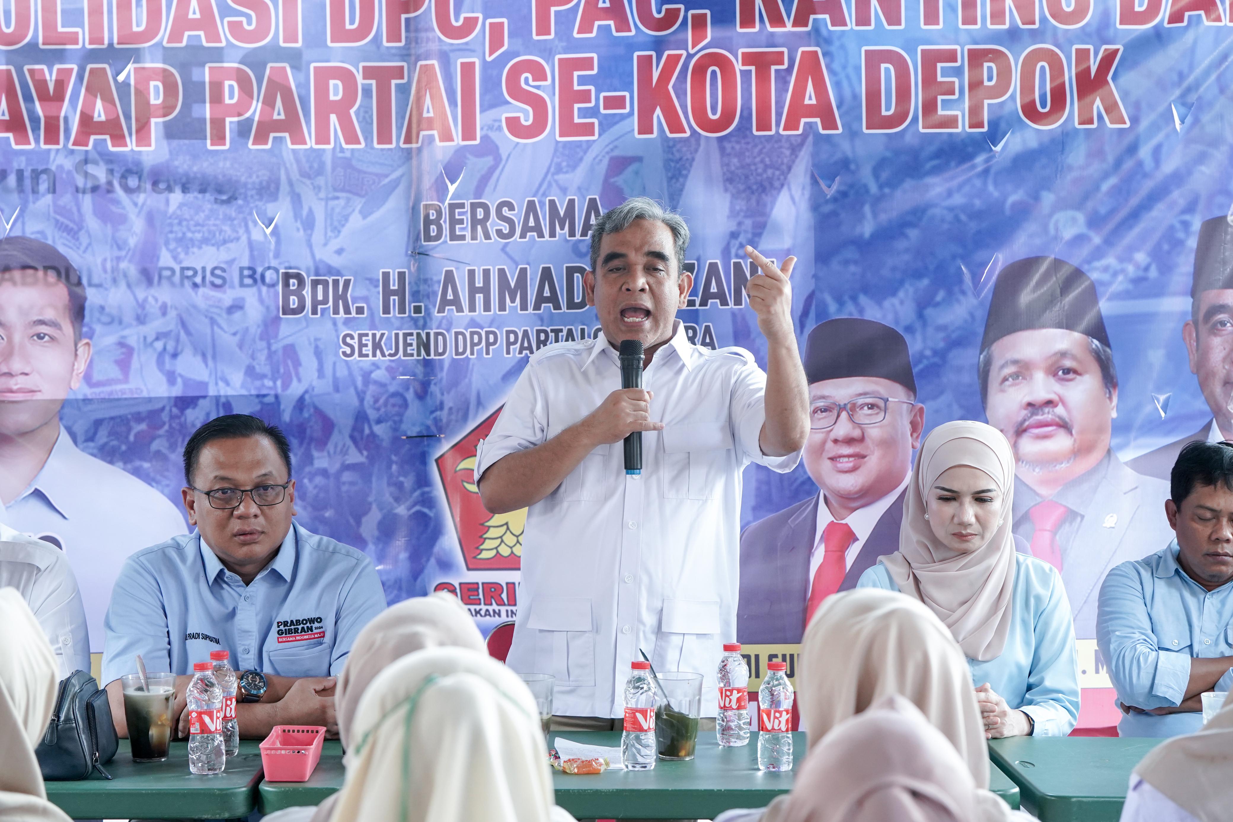 Di Depok, Muzani targetkan Prabowo dan Gerindra menang 60% kalahkan PKS Di Depok, Muzani targetkan Prabowo dan Gerindra menang 60% kalahkan PKS