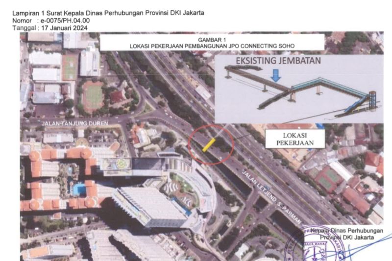 Dishub lakukan rekayasa lalu lintas akibat pembangunan JPO di Jakbar Dishub lakukan rekayasa lalu lintas akibat pembangunan JPO di Jakbar
