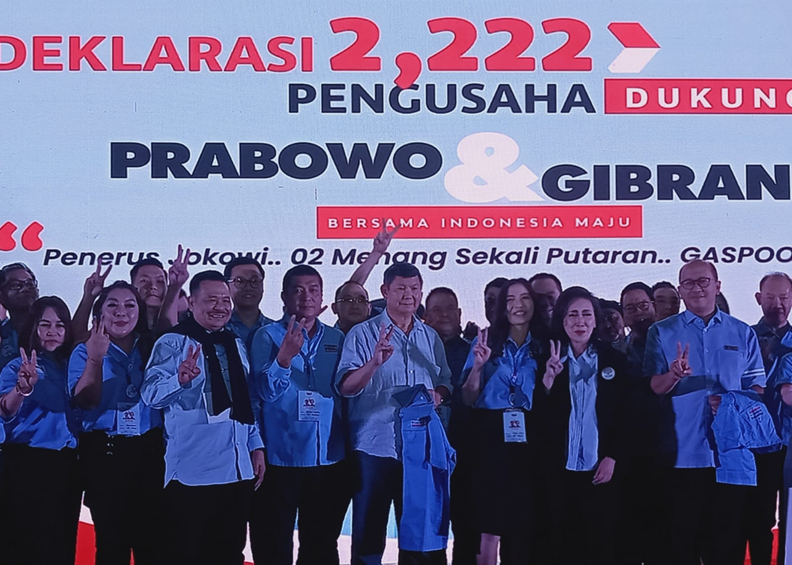 2.222 Pengusaha Bela Bangsa deklarasi usung Prabowo-Gibran menang satu putaran 2.222 Pengusaha Bela Bangsa deklarasi usung Prabowo-Gibran menang satu putaran