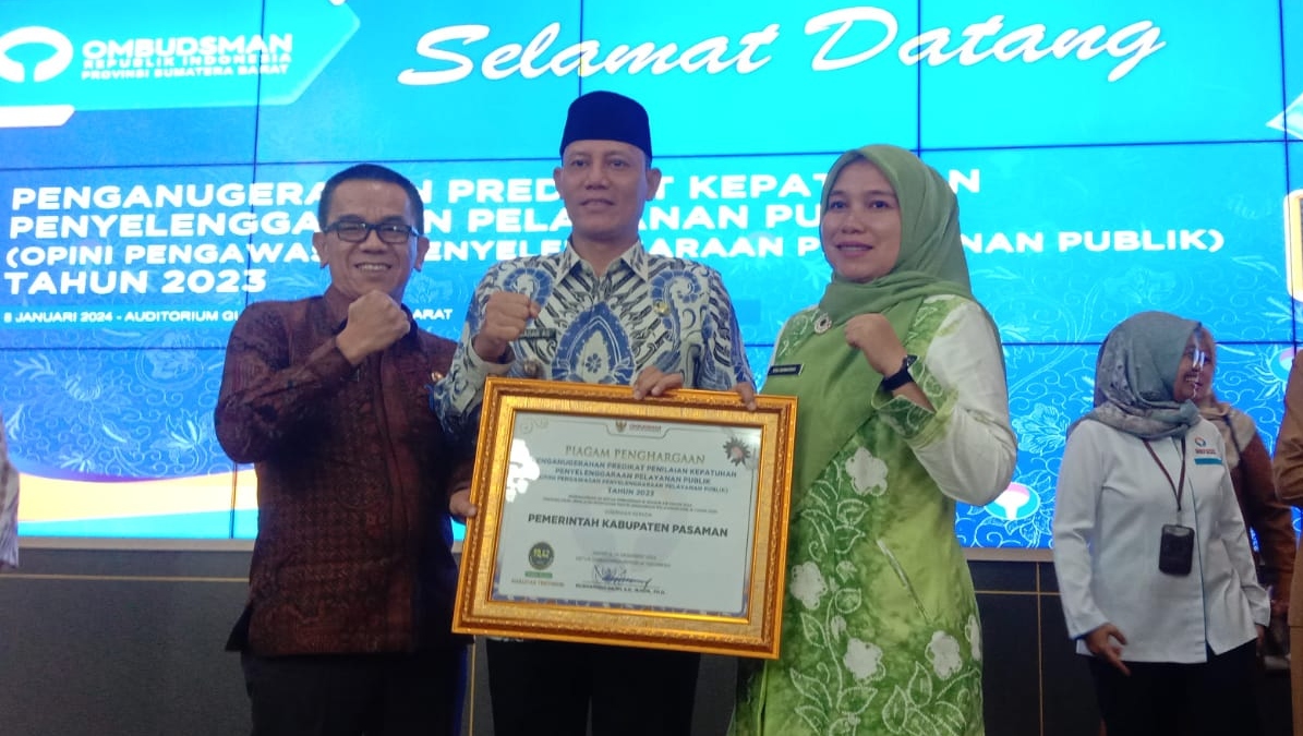 Pemkab Pasaman raih anugerah kepatuhan penyelenggaraan pelayanan publik