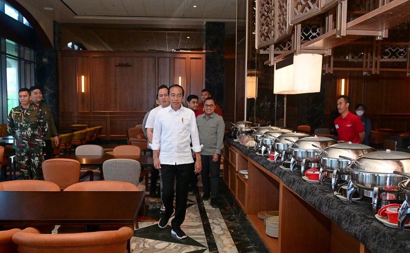 Presiden tinjau Hotel Nusantara IKN yang akan diresmikan 17 Agustus Presiden tinjau Hotel Nusantara IKN yang akan diresmikan 17 Agustus
