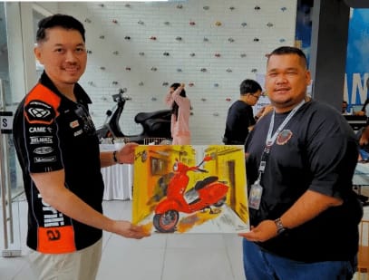 Lukisan Vespa karya warga binaan laku di ajang Motoplex in Action Medan Lukisan Vespa karya warga binaan laku di ajang Motoplex in Action Medan