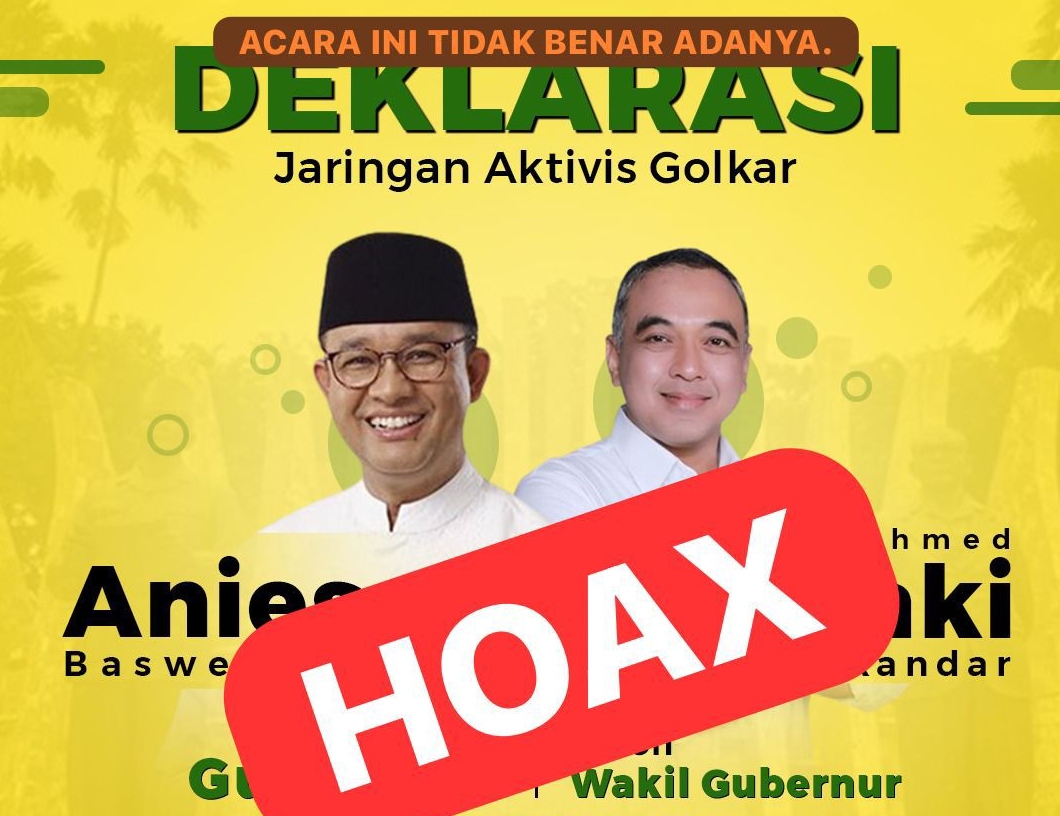 Beredar poster Deklarasi Anies-Zaki untuk Pilkada DKI Jakarta, Zaki: Itu hoaks! Beredar poster Deklarasi Anies-Zaki untuk Pilkada DKI Jakarta, Zaki: Itu hoaks!