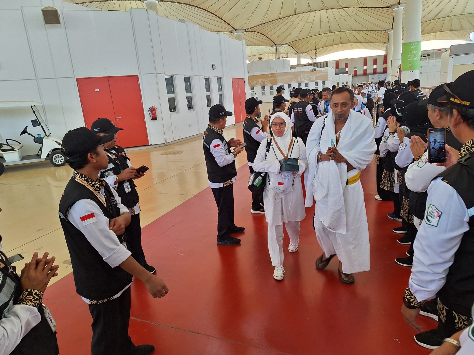 SUB 106 sebagai penanda seluruh jemaah calon haji reguler sampai di tanah suci