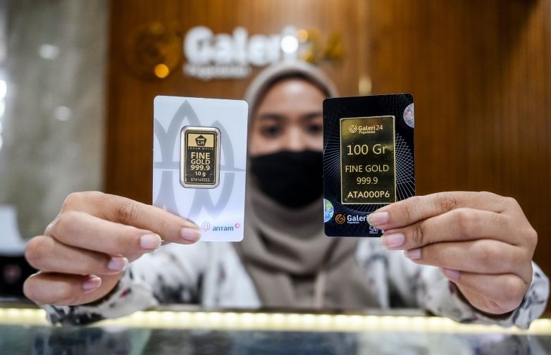 Harga emas Antam naik Rp3.000 jadi Rp1,341 juta per gram