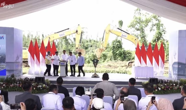 Peletakan batu pertama gedung BTN IKN dihadiri oleh Presiden Jokowi