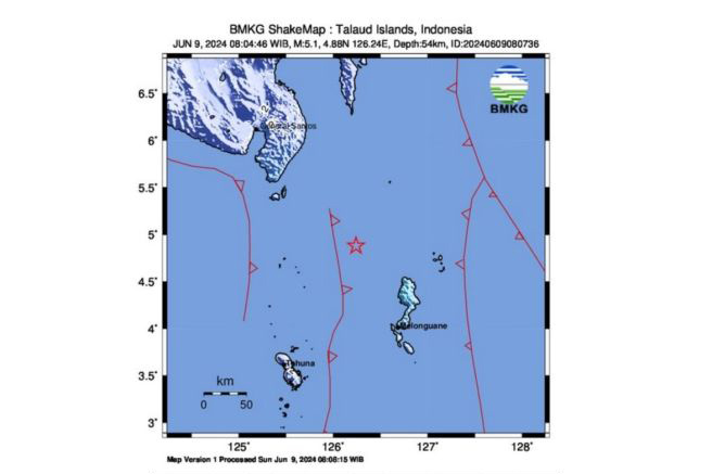 Gempa 5,1 magnitudo guncang Karatung - Manado pada Minggu pagi