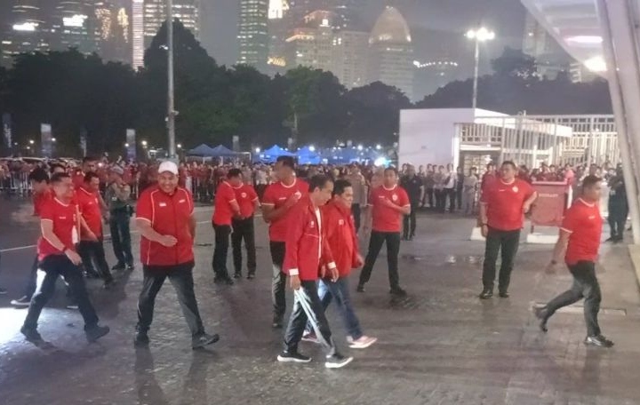 Presiden tiba di GBK saksikan laga timnas Indonesia vs Filipina