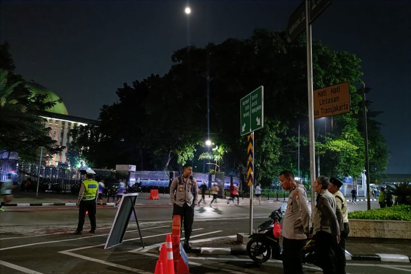 Penjagaan ketat oleh Polisi untuk Jakarta International Marathon 2024