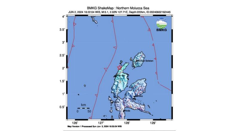 Gempa 5,1 magnitudo terjadi di Maluku Utara