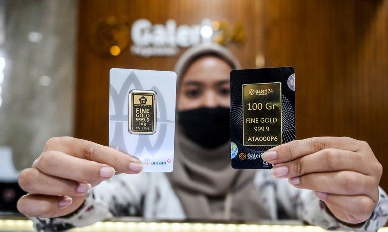 Harga emas Antam merosot Rp13.000 jadi Rp1,336 juta per gram
