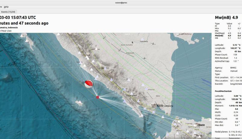 Getaran gempa di Bengkulu dirasakan hingga Liwa dan OKU Selatan Getaran gempa di Bengkulu dirasakan hingga Liwa dan OKU Selatan